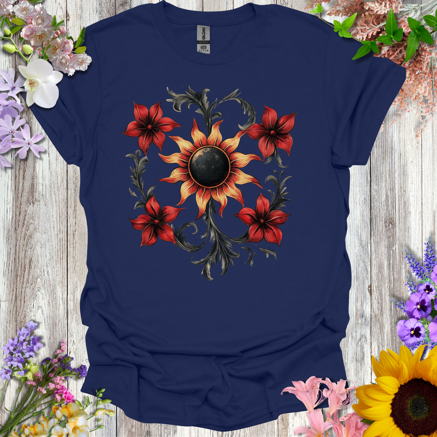 #124 Sun & Flowers T-Shirt