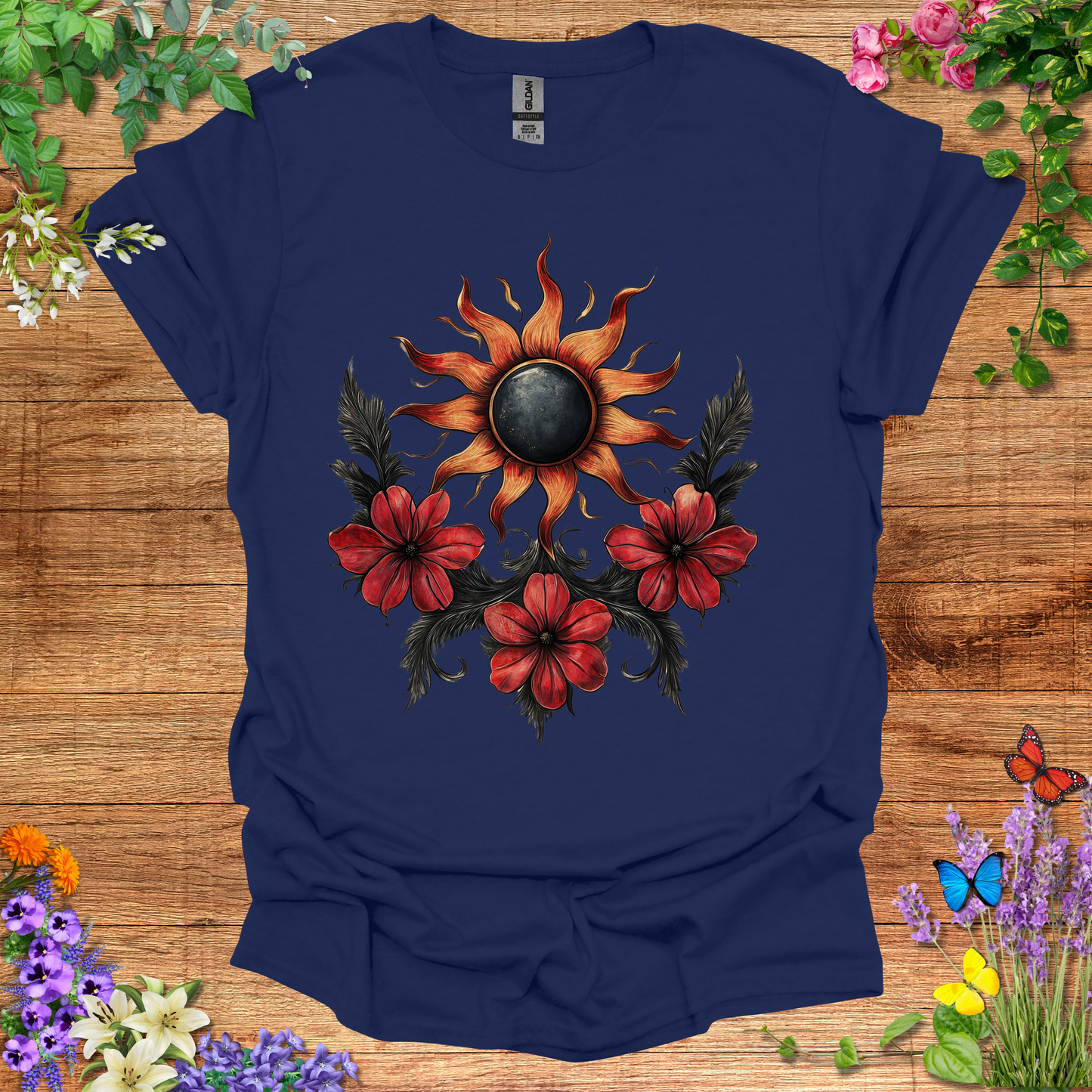 #128 Sun & Flowers T-Shirt