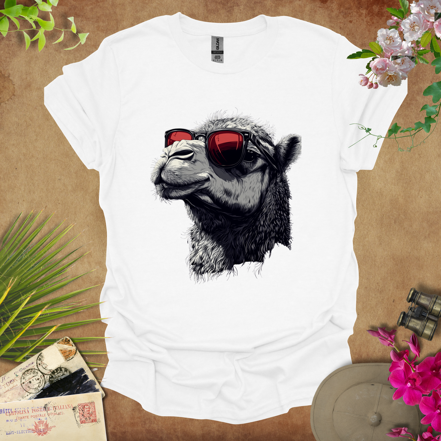 #65 Camel with Sunglasses T-Shirt