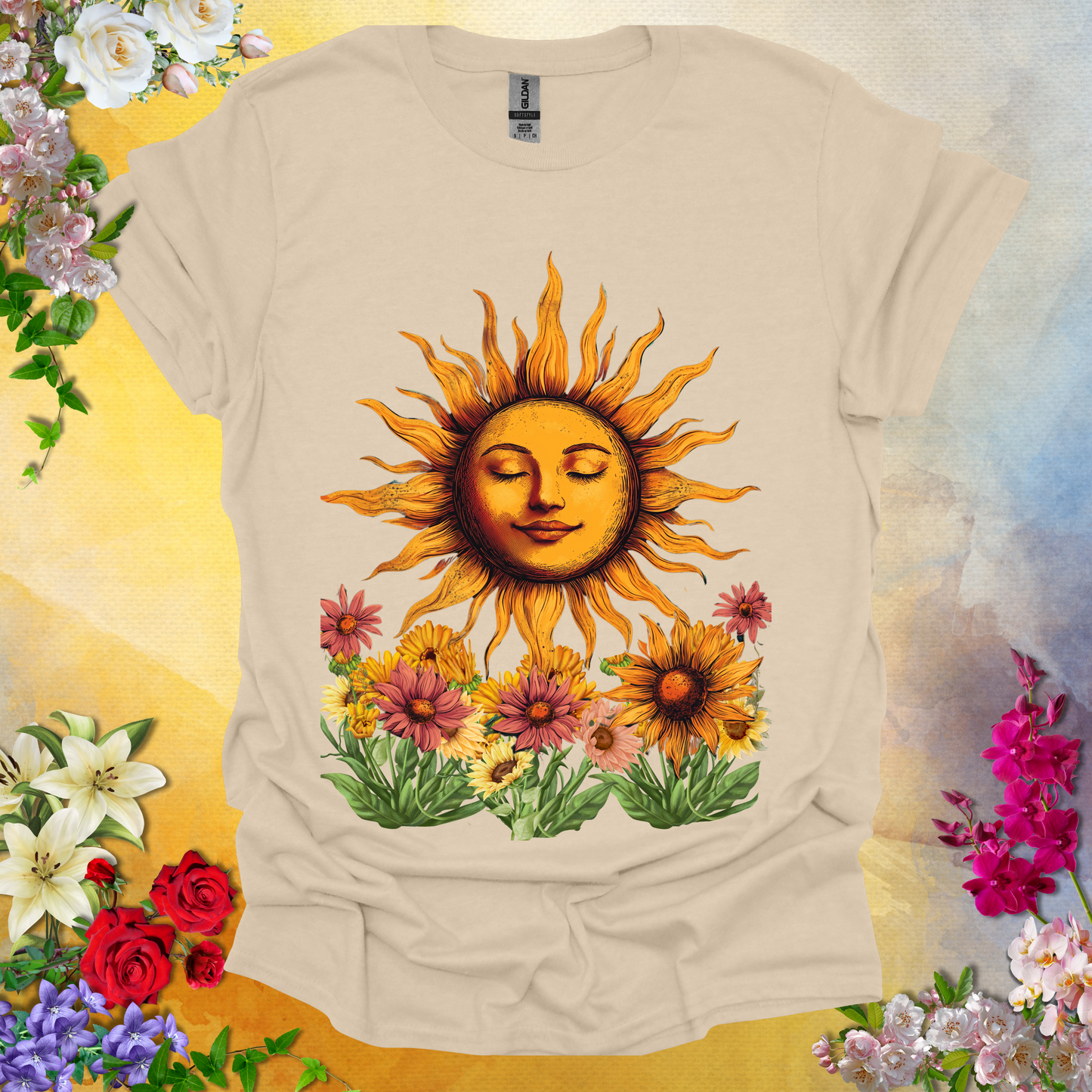 #92 Sun & Flowers (3) T-Shirt
