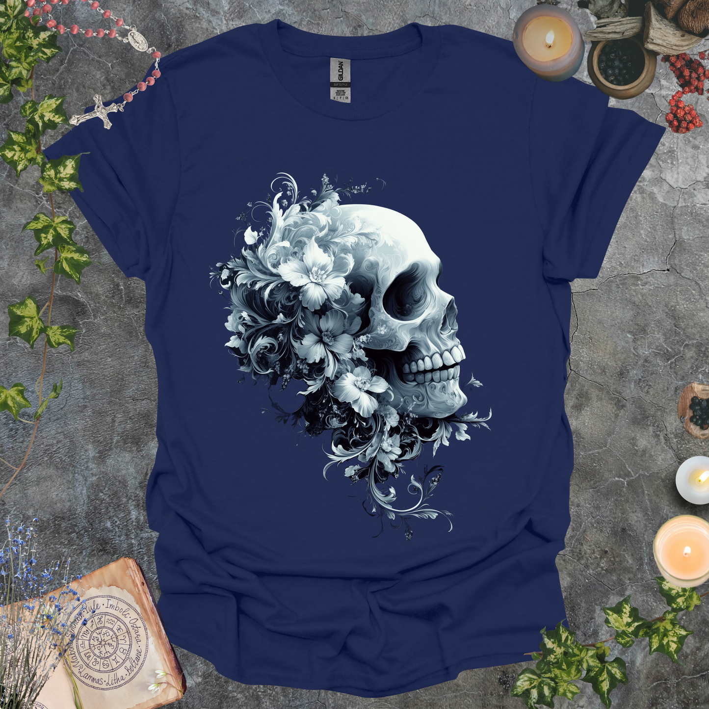 #63 Skull & Flowers T-Shirt