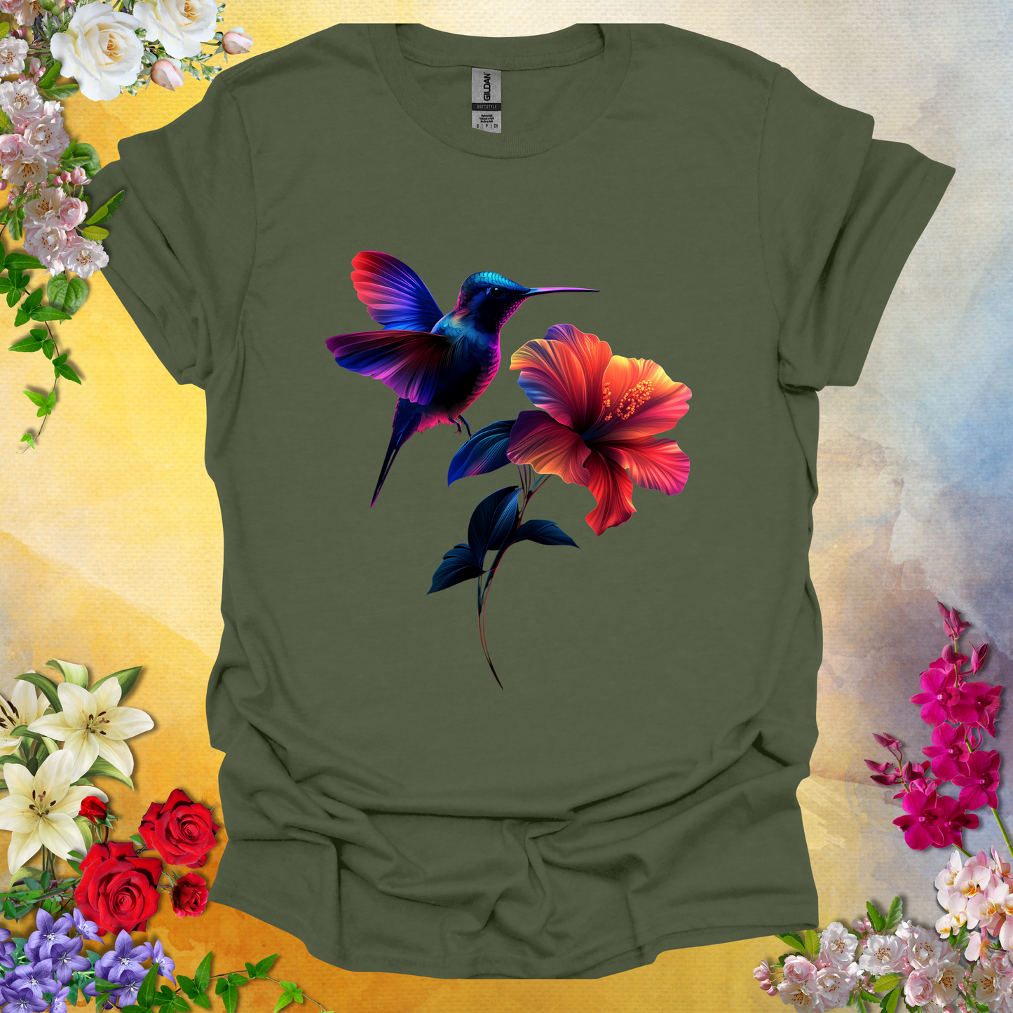 #226 Humming Bird & Flower T-Shirt