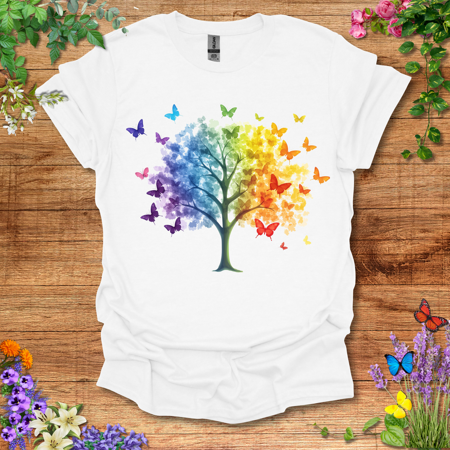 #198 Tree & Butterfly T-Shirt