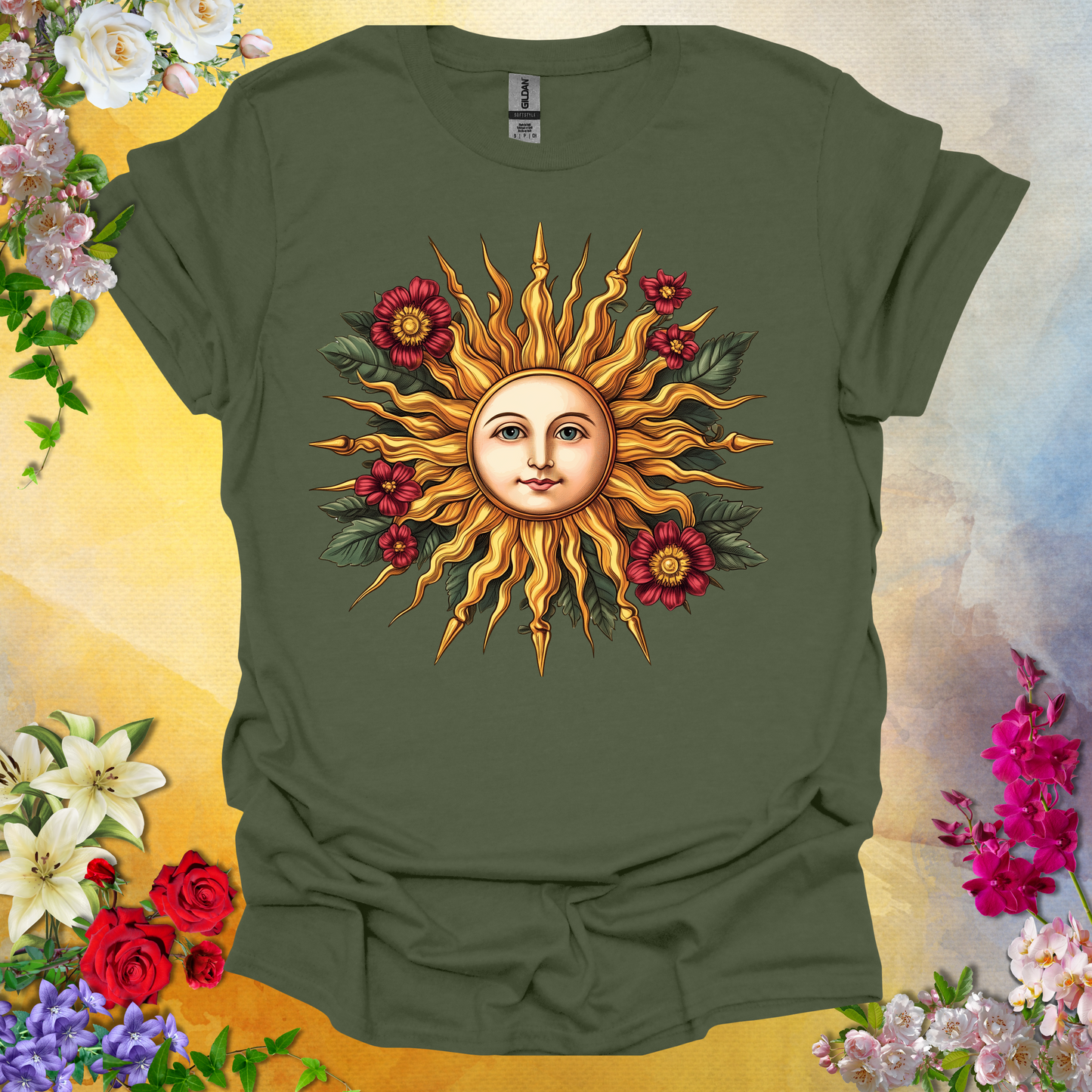 #136 Vintage Sun & Flowers T-Shirt