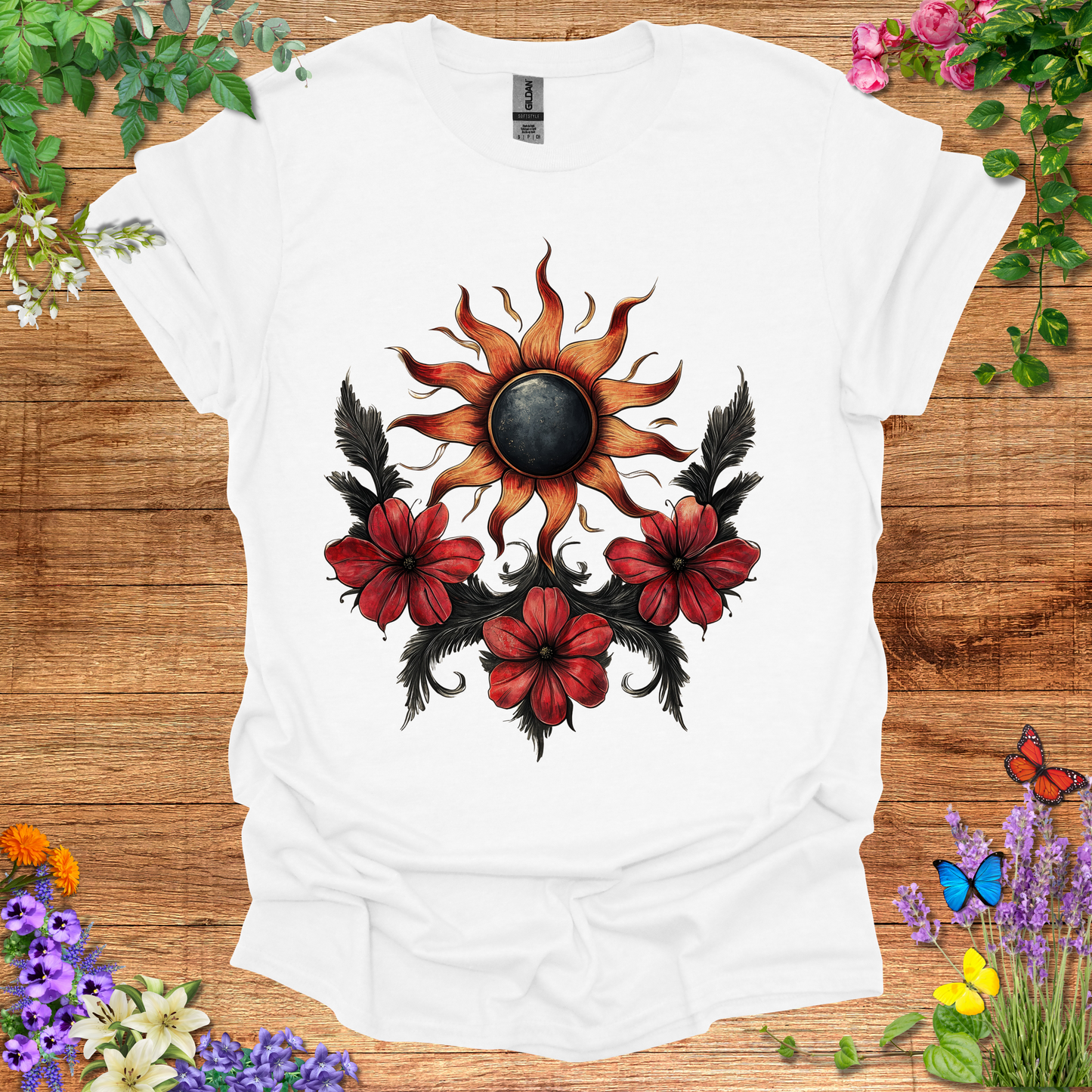 #128 Sun & Flowers T-Shirt