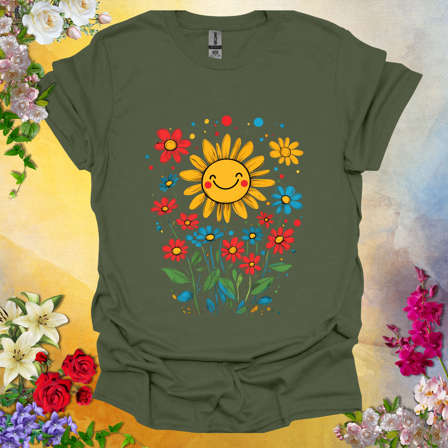 #210 Smiling Flowers T-Shirt