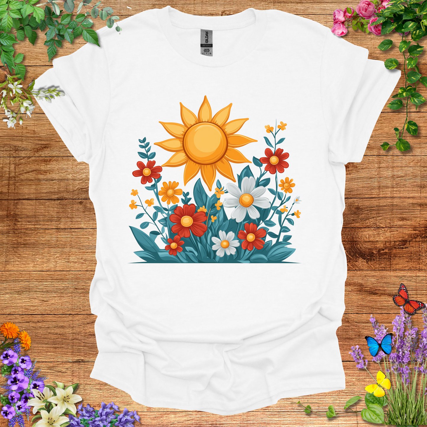 #126 Sun & Flowers T-Shirt