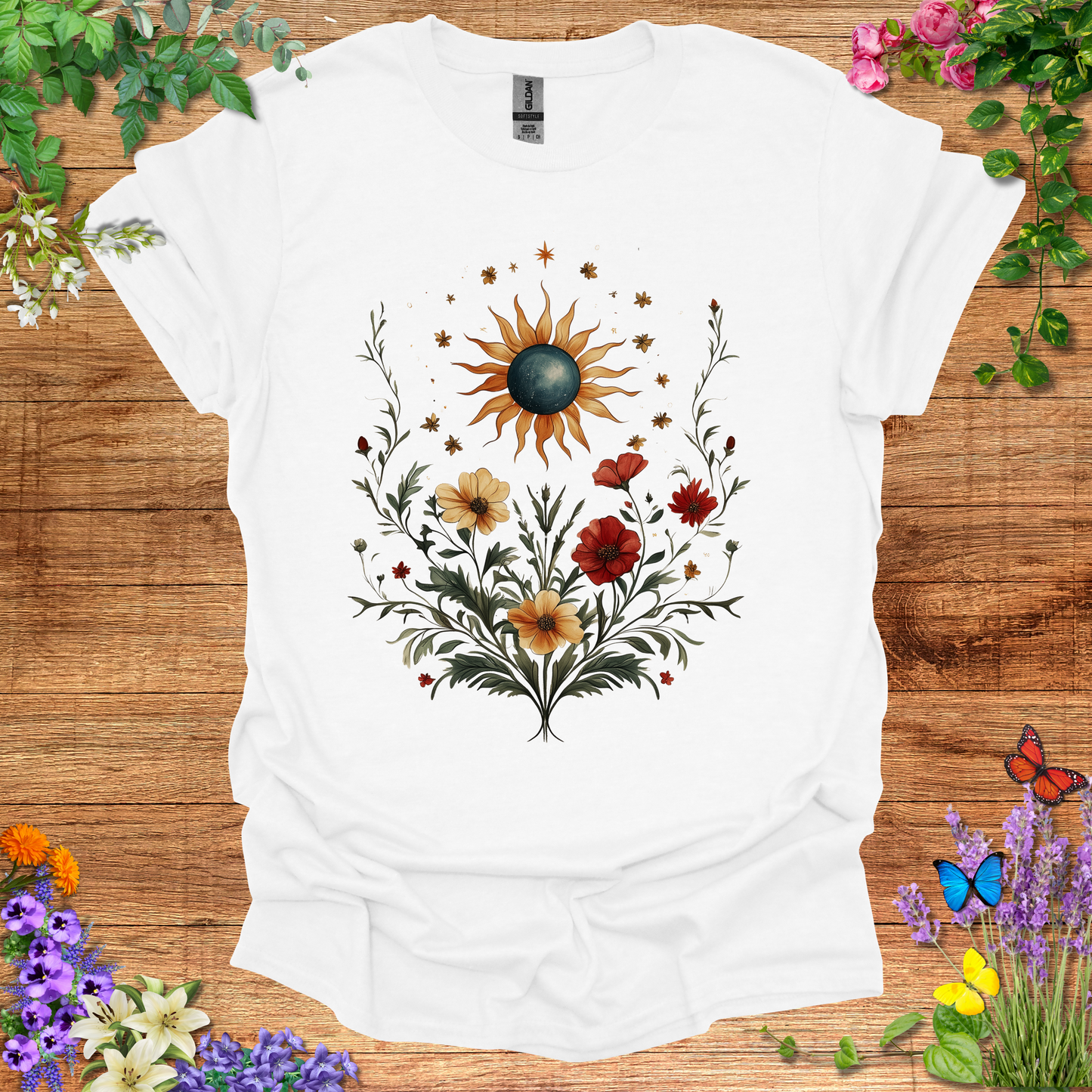 #139 Sun & Flowers T-Shirt