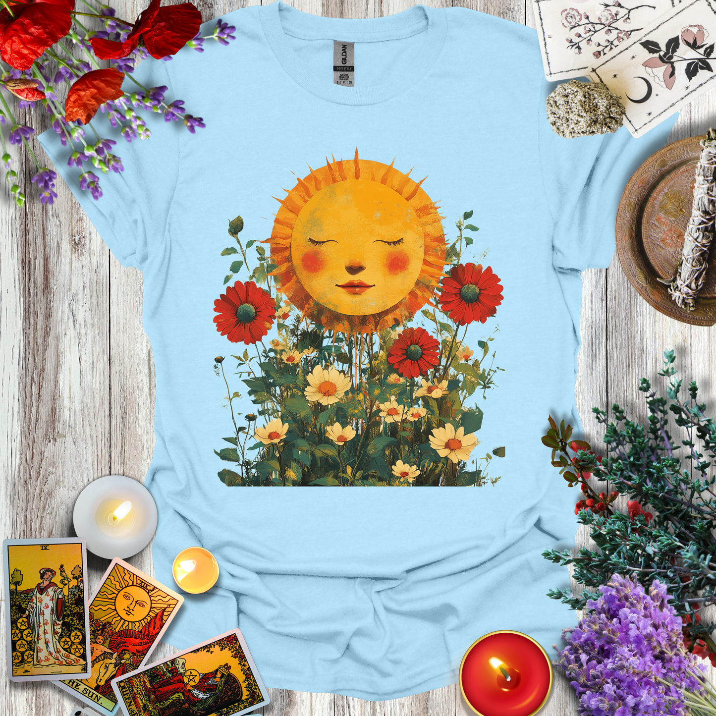 #131 Sun & Flowers T-Shirt