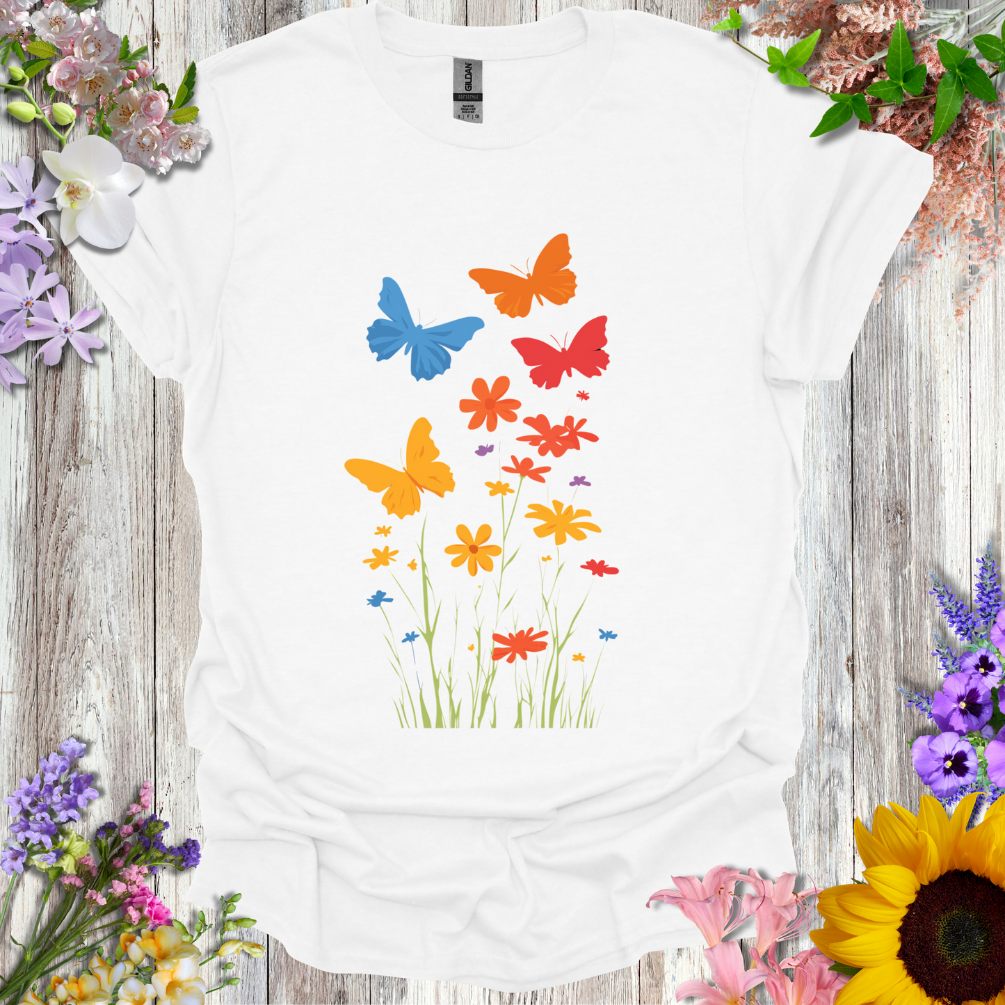 #231 Butterflies & Flowers T-Shirt