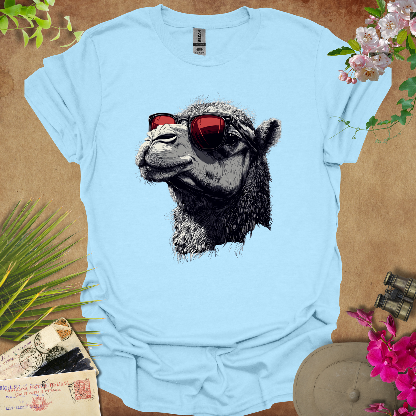 #65 Camel with Sunglasses T-Shirt