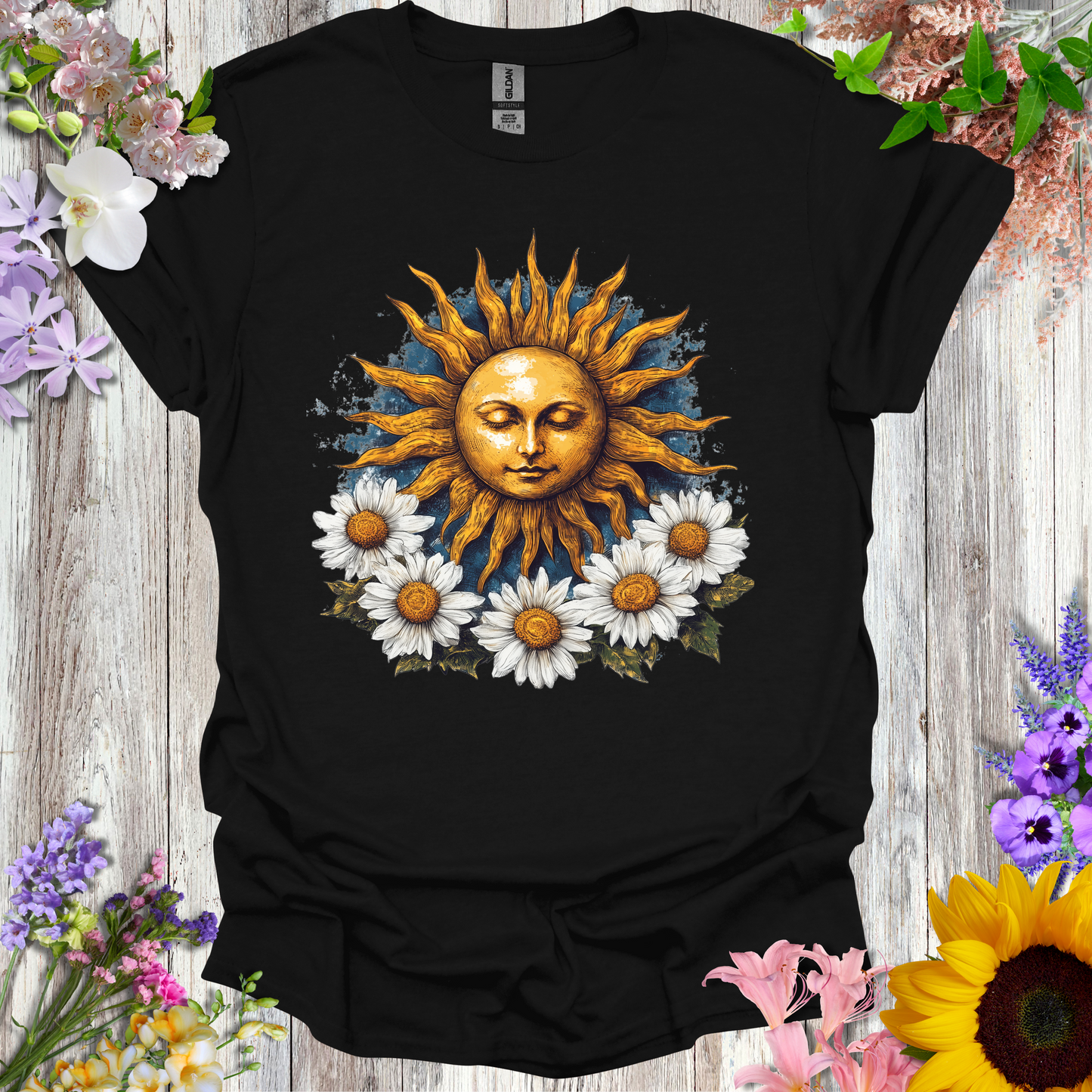 #236 Sunface & Flowers T-Shirt
