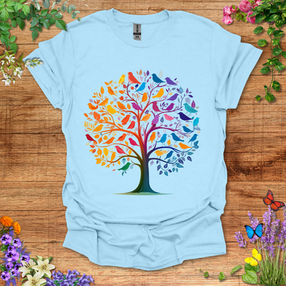 #82 Rainbow Birds & Tree T-Shirt