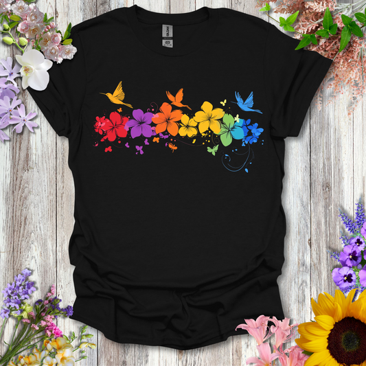 #245 Floral Birds T-Shirt