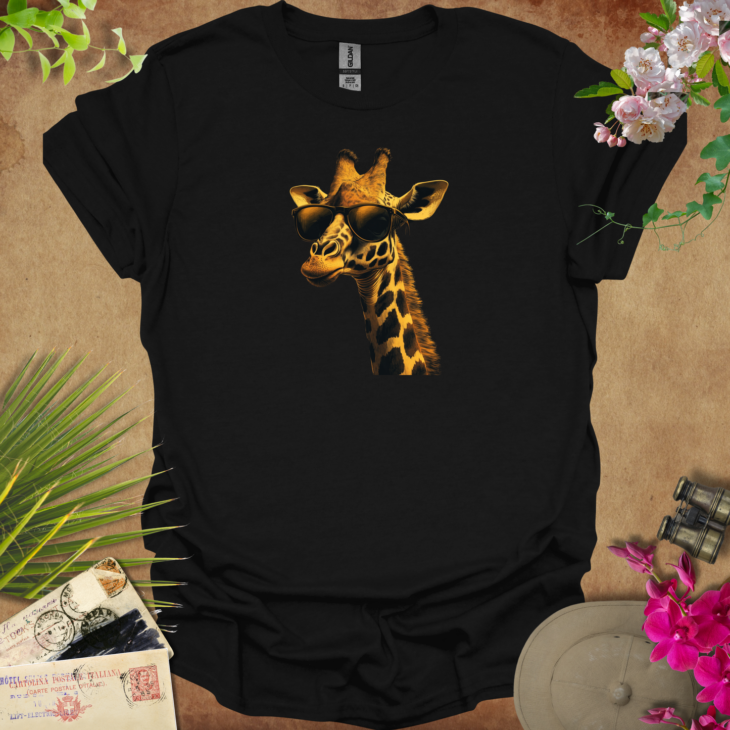 #72 Giraffe & Sunglasses T-Shirt