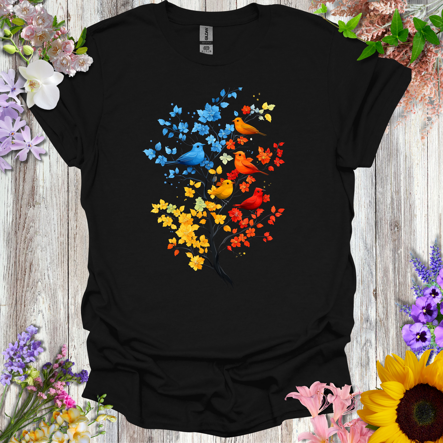 #18 Colorful Birds/Tree T-Shirt