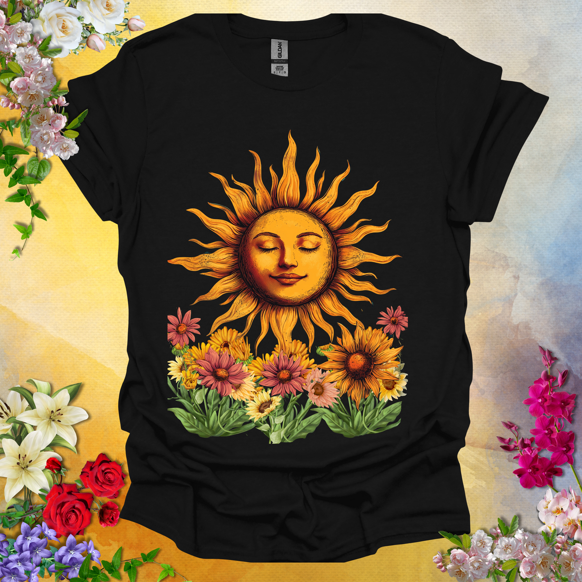 Smiling Sun & Flowers T-Shirt