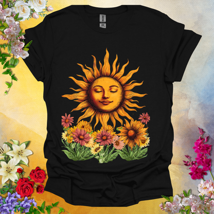 Smiling Sun & Flowers T-Shirt
