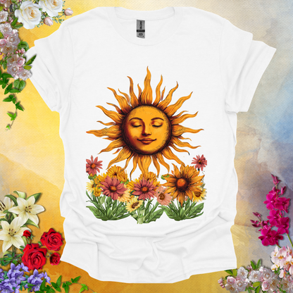 Smiling Sun & Flowers T-Shirt