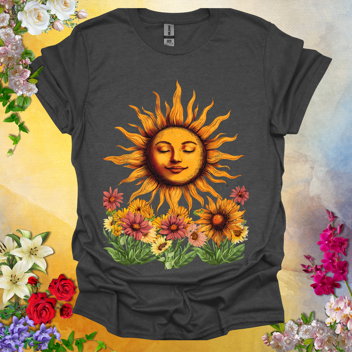 Smiling Sun & Flowers T-Shirt