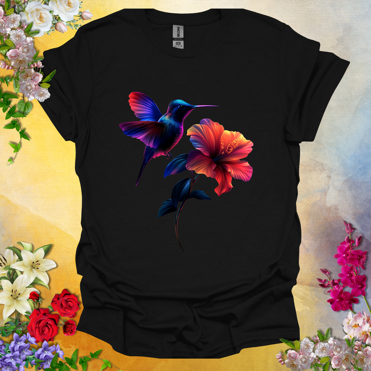 Hummingbird & Flowers T-Shirt
