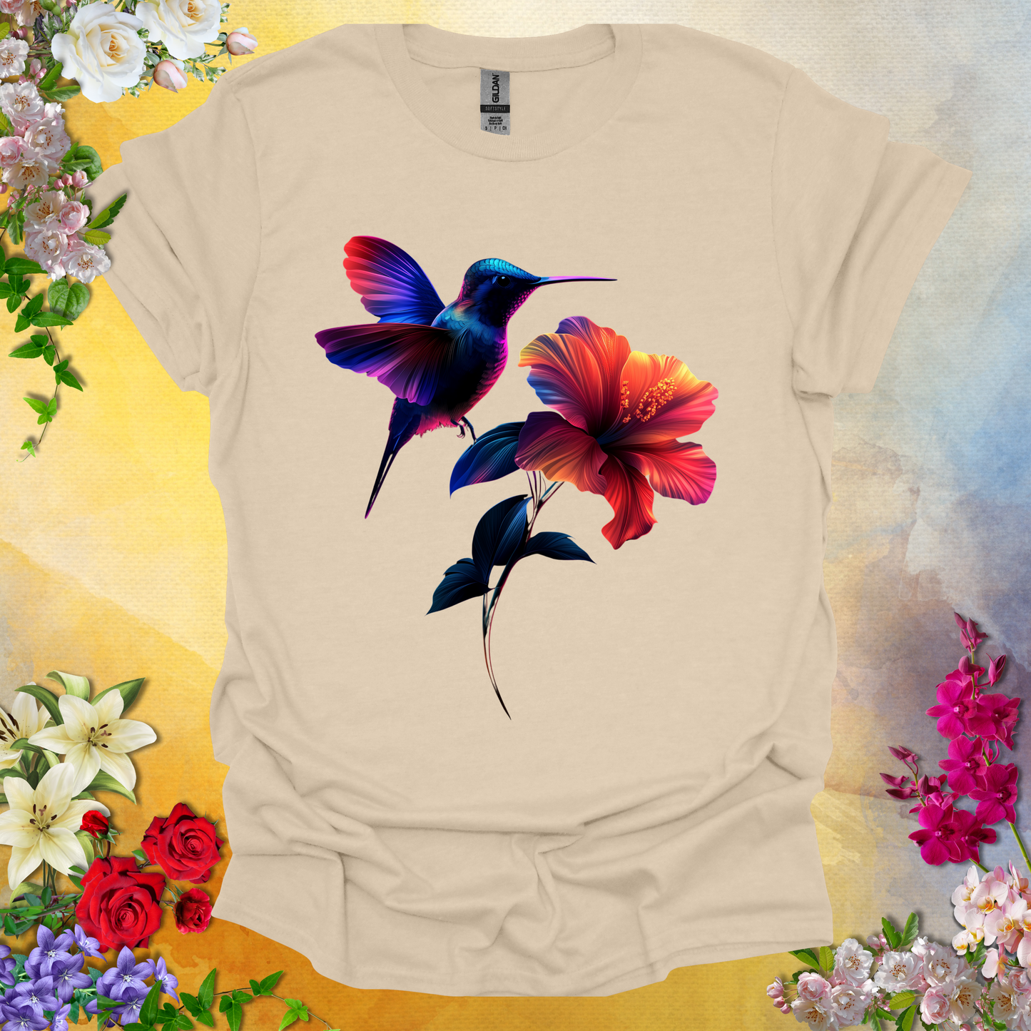 Hummingbird & Flowers T-Shirt