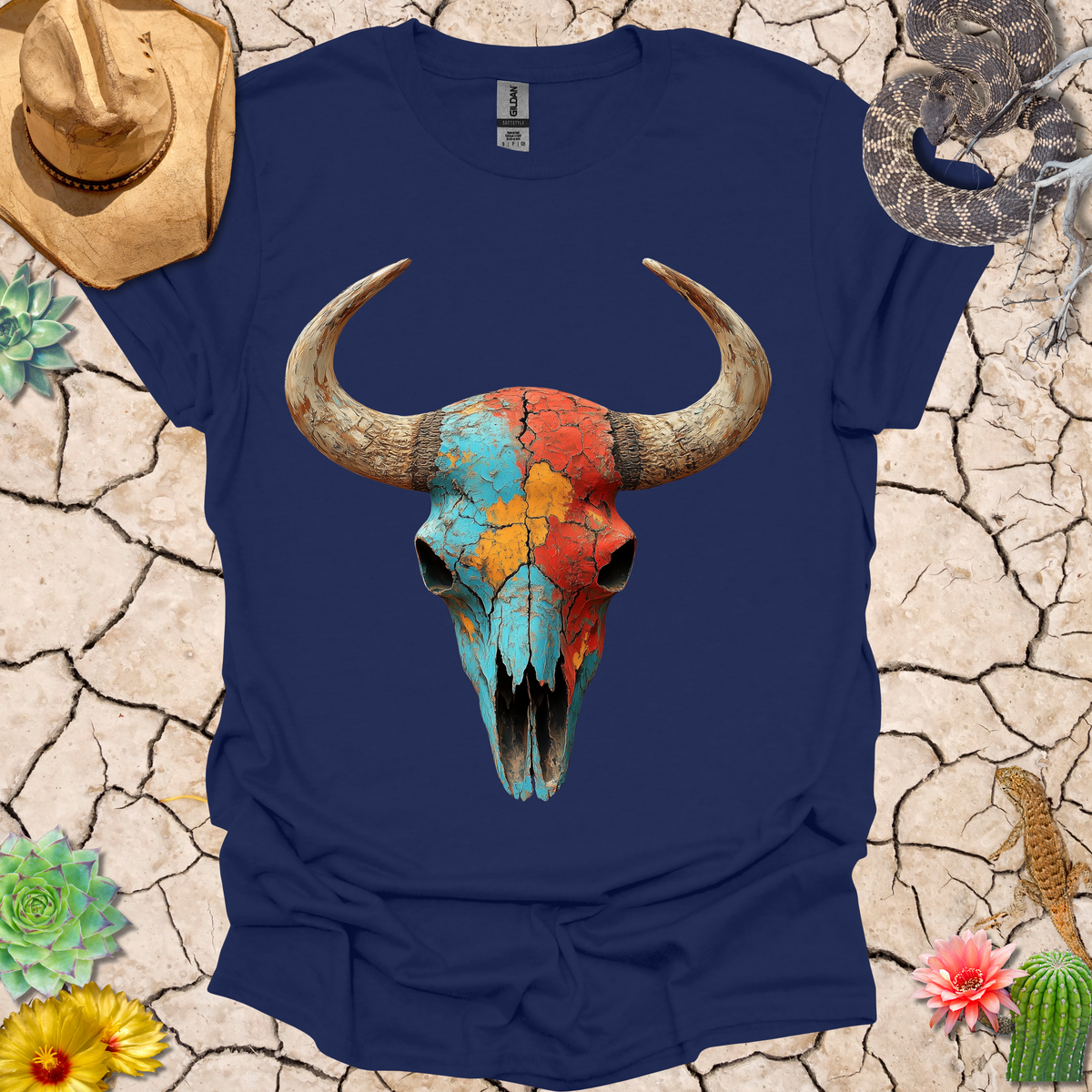 Painted Buffalo Skull T-Shirt