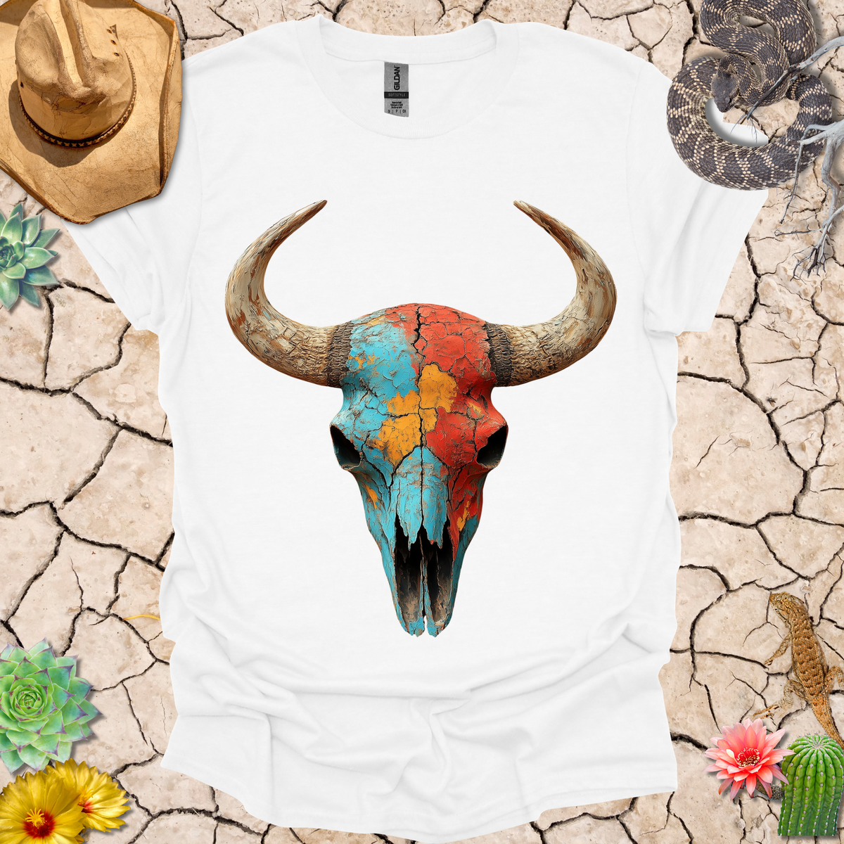 Painted Buffalo Skull T-Shirt