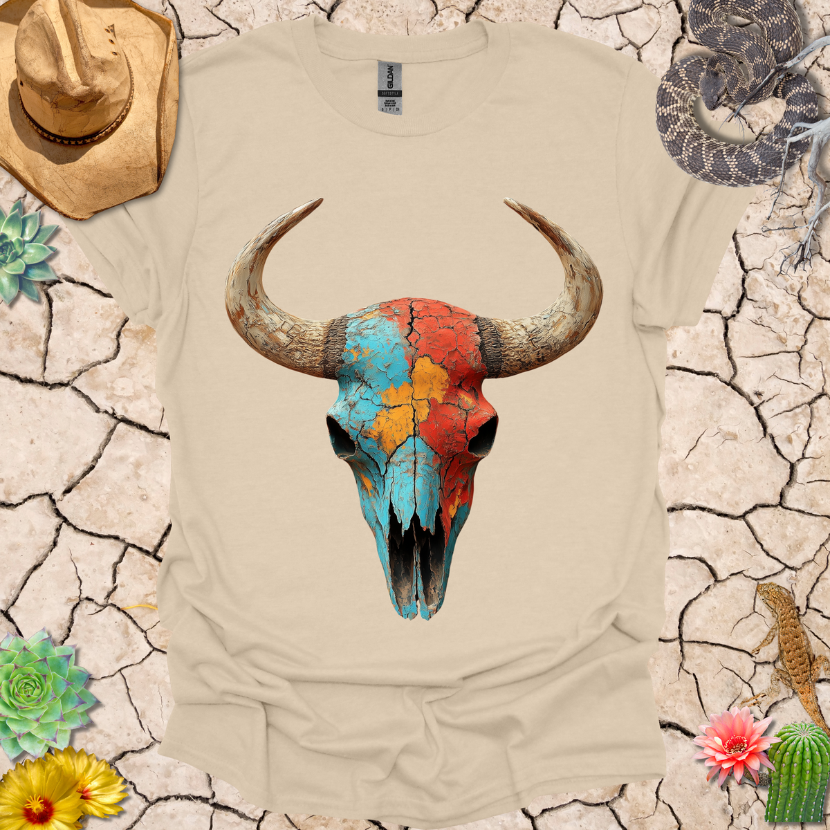 Painted Buffalo Skull T-Shirt