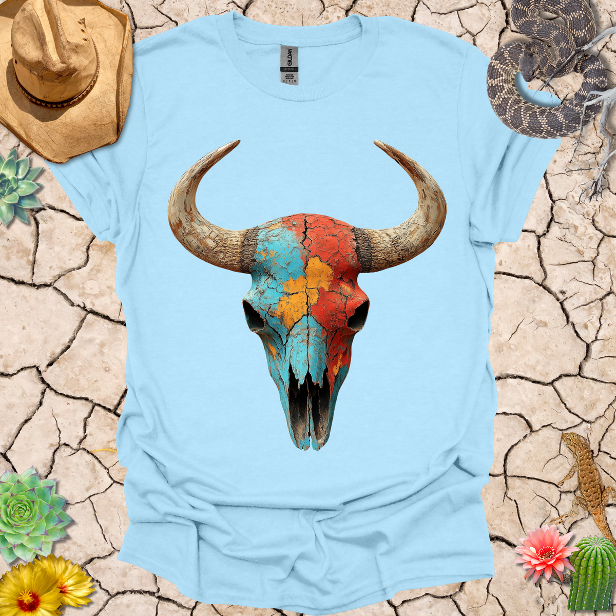 Painted Buffalo Skull T-Shirt