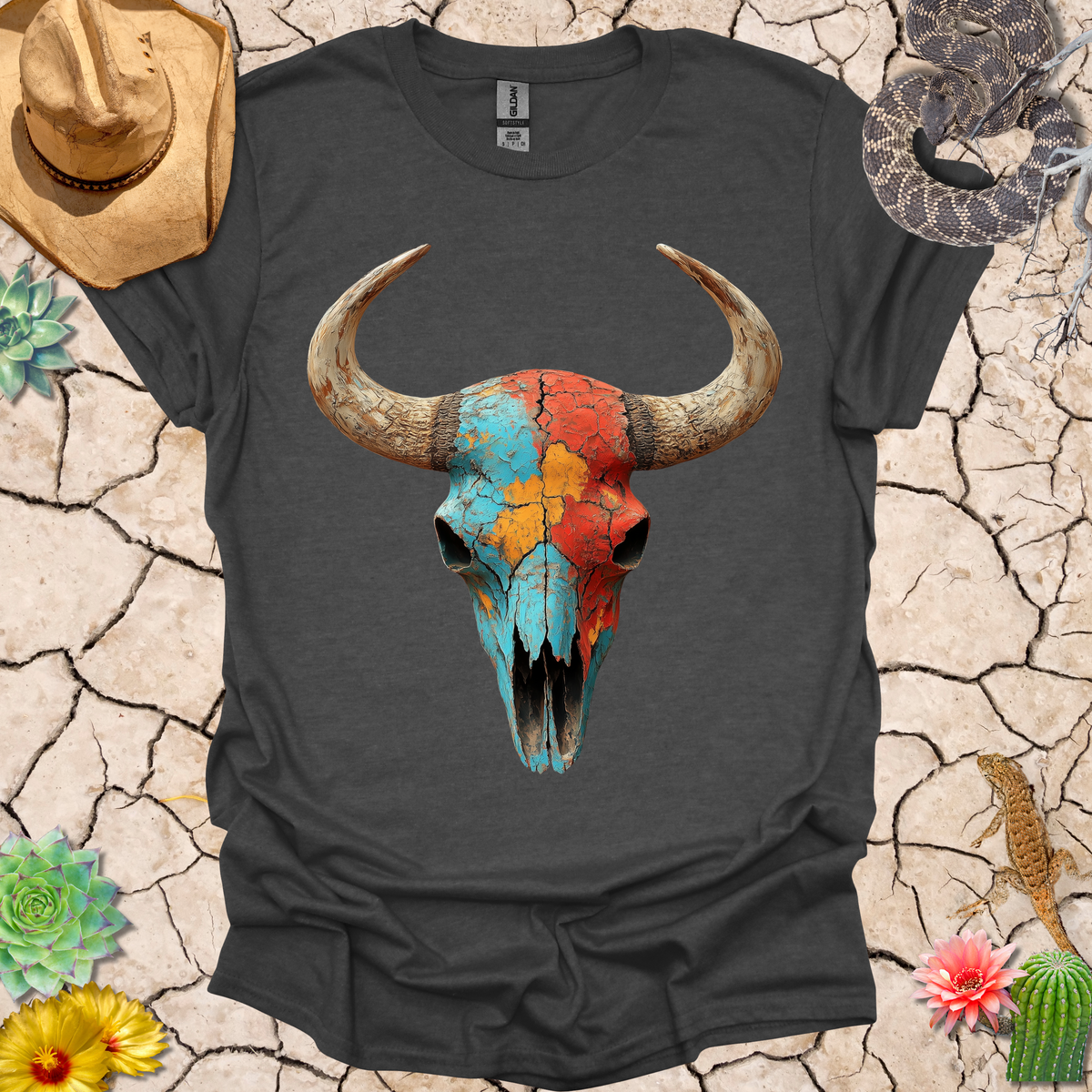 Painted Buffalo Skull T-Shirt