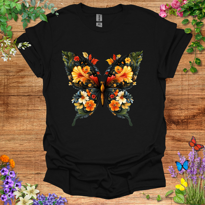 #168 Butterfly Flowers T-Shirt