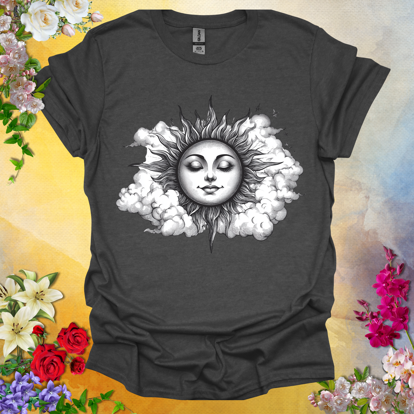#178 Retro Sun & Clouds T-Shirt