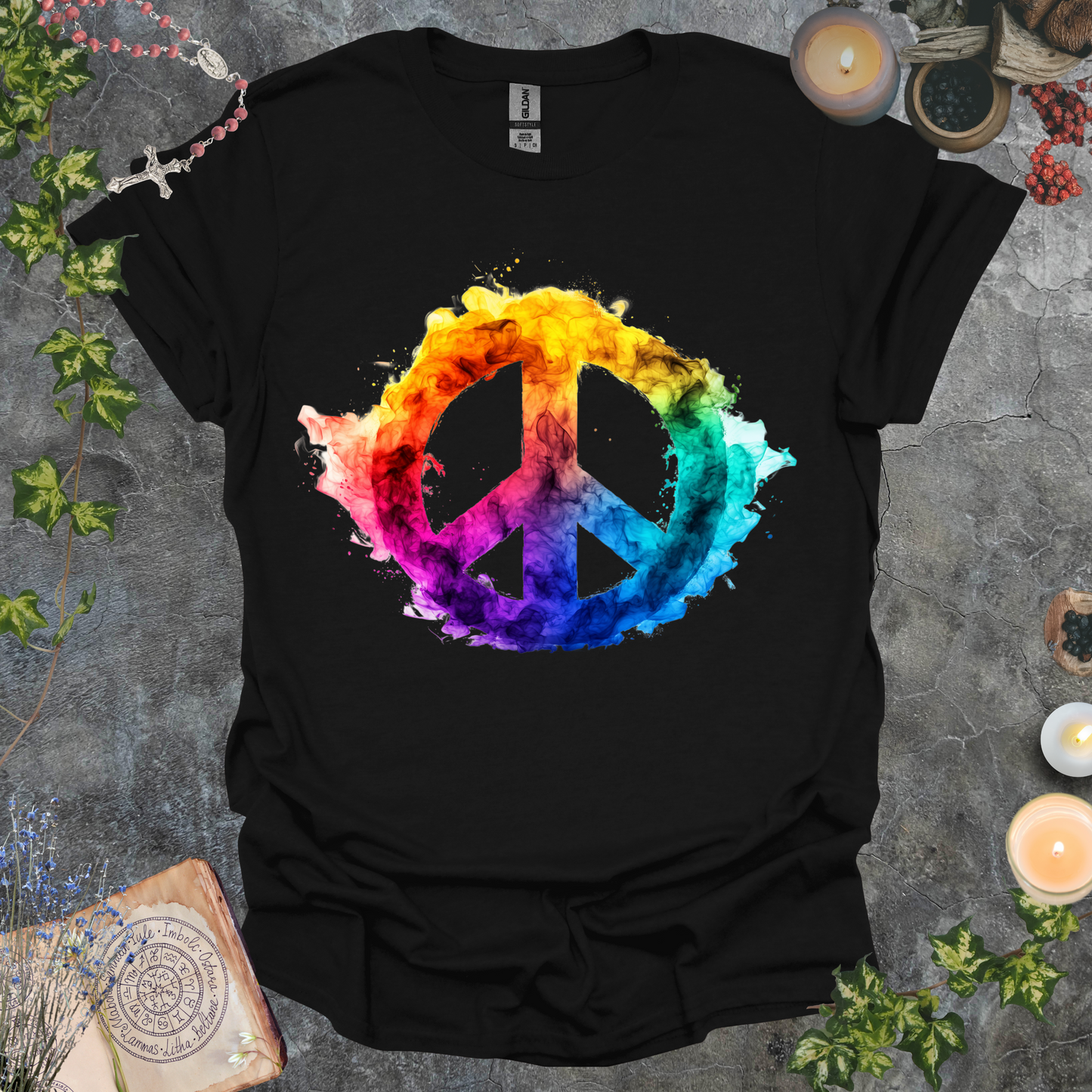 #239 Color Washed Peace Symbol T-Shirt