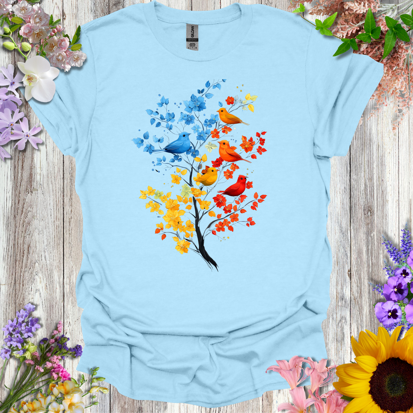 #18 Colorful Birds/Tree T-Shirt