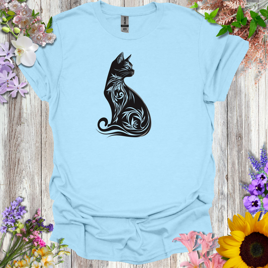 #85 Floral Cat T-Shirt