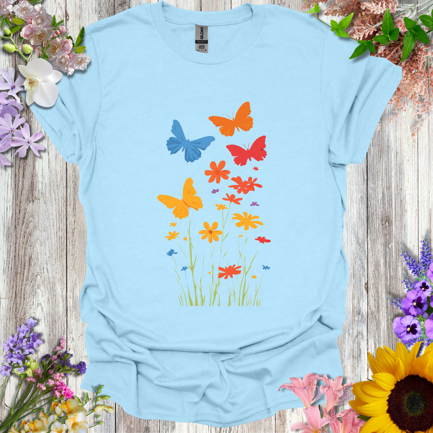 #231 Butterflies & Flowers T-Shirt