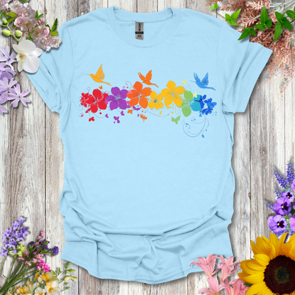 #245 Floral Birds T-Shirt