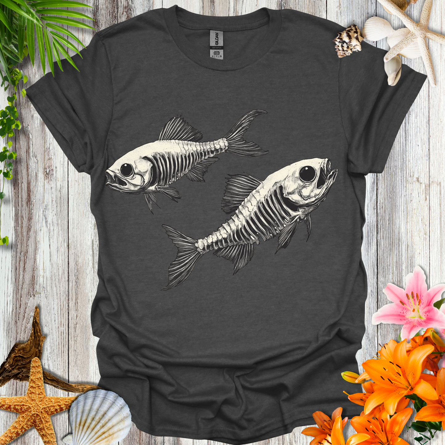 #212 Skeleton Fish T-Shirt