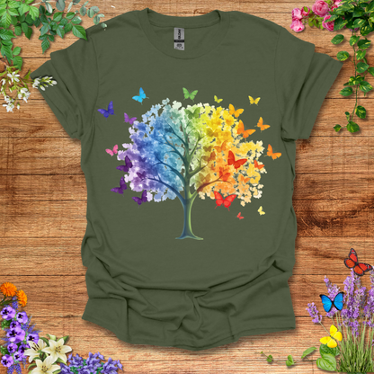 #198 Tree & Butterfly T-Shirt