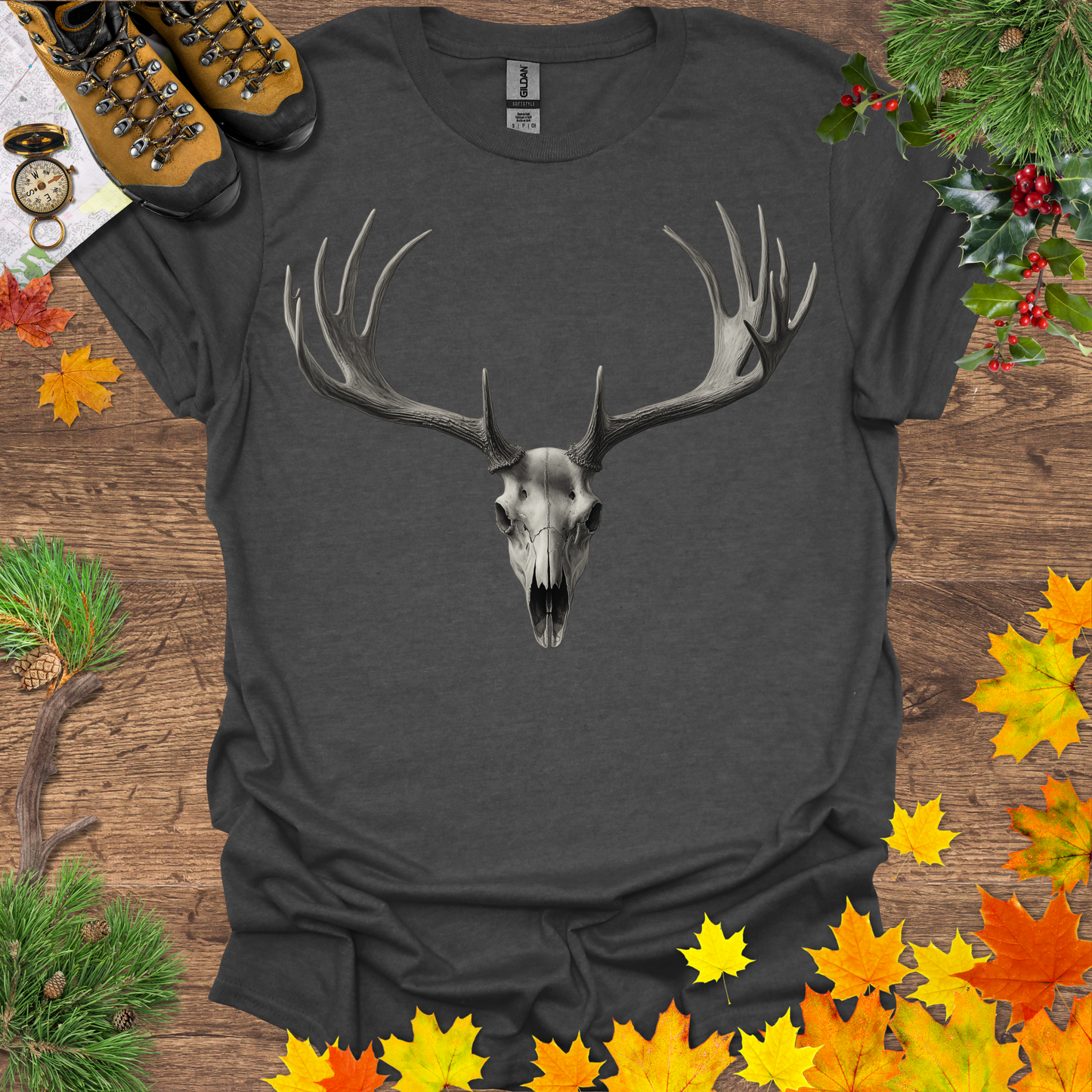 #164 Bull Elk Skull T-Shirt