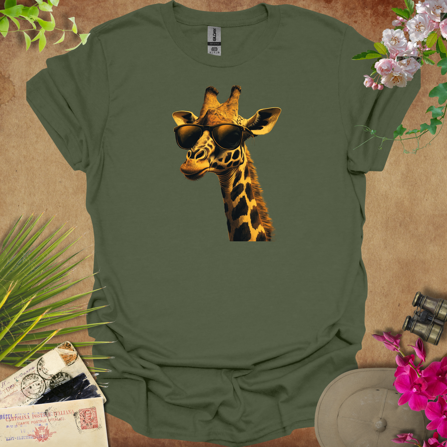 #72 Giraffe & Sunglasses T-Shirt