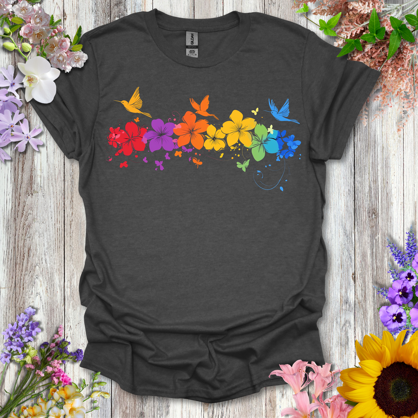 #245 Floral Birds T-Shirt