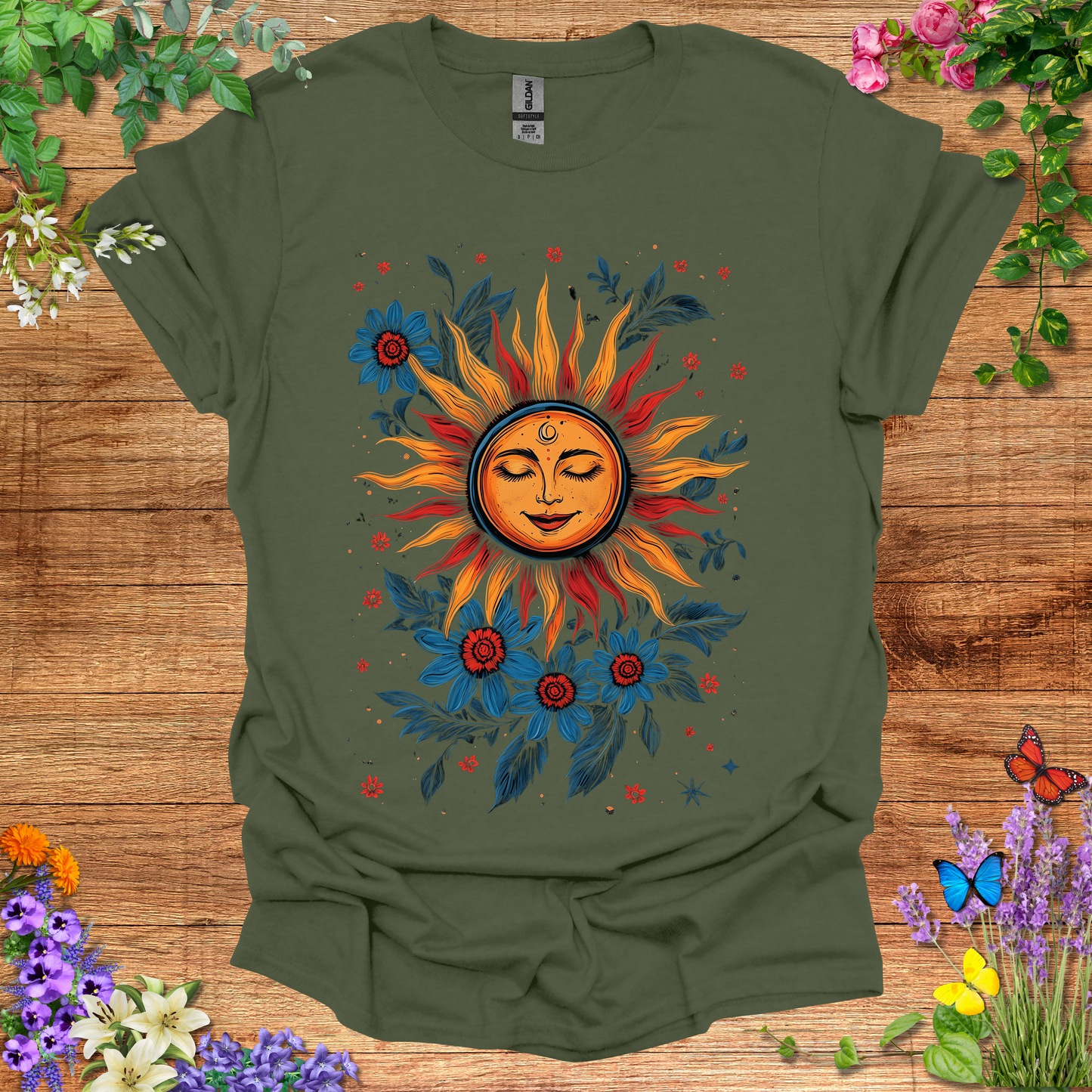 #160 Sun & Flowers T-Shirt