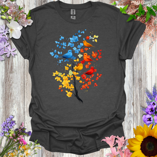 #18 Colorful Birds/Tree T-Shirt