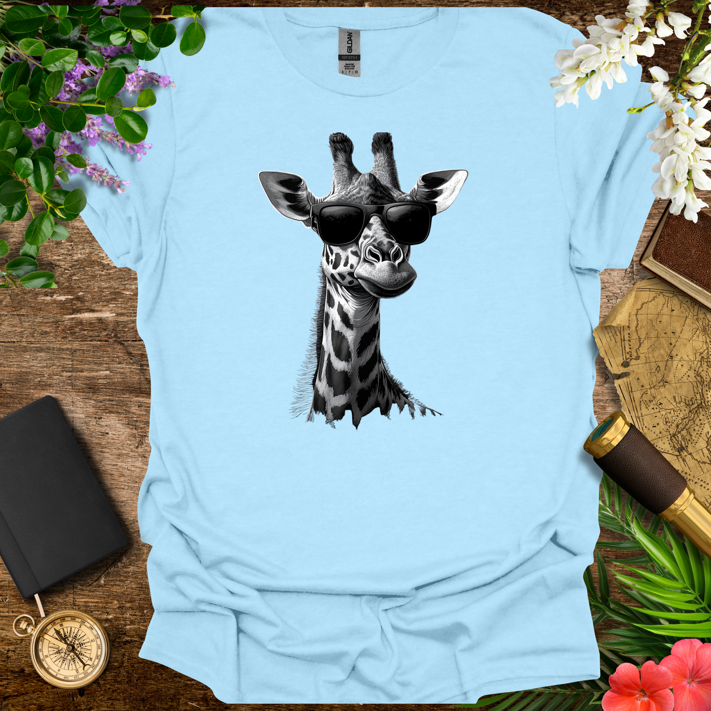 #73 Giraffe & Sunglasses T-Shirt