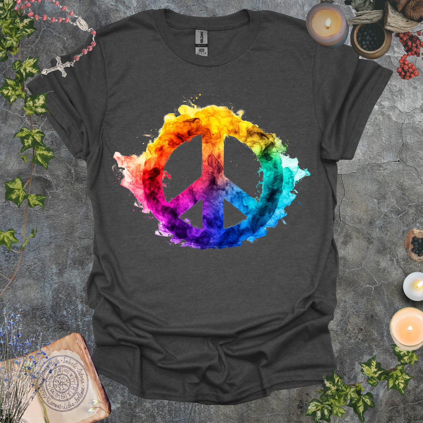 #239 Color Washed Peace Symbol T-Shirt