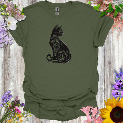 #85 Floral Cat T-Shirt