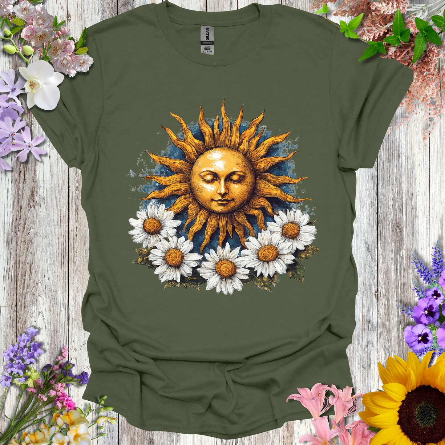 #236 Sunface & Flowers T-Shirt