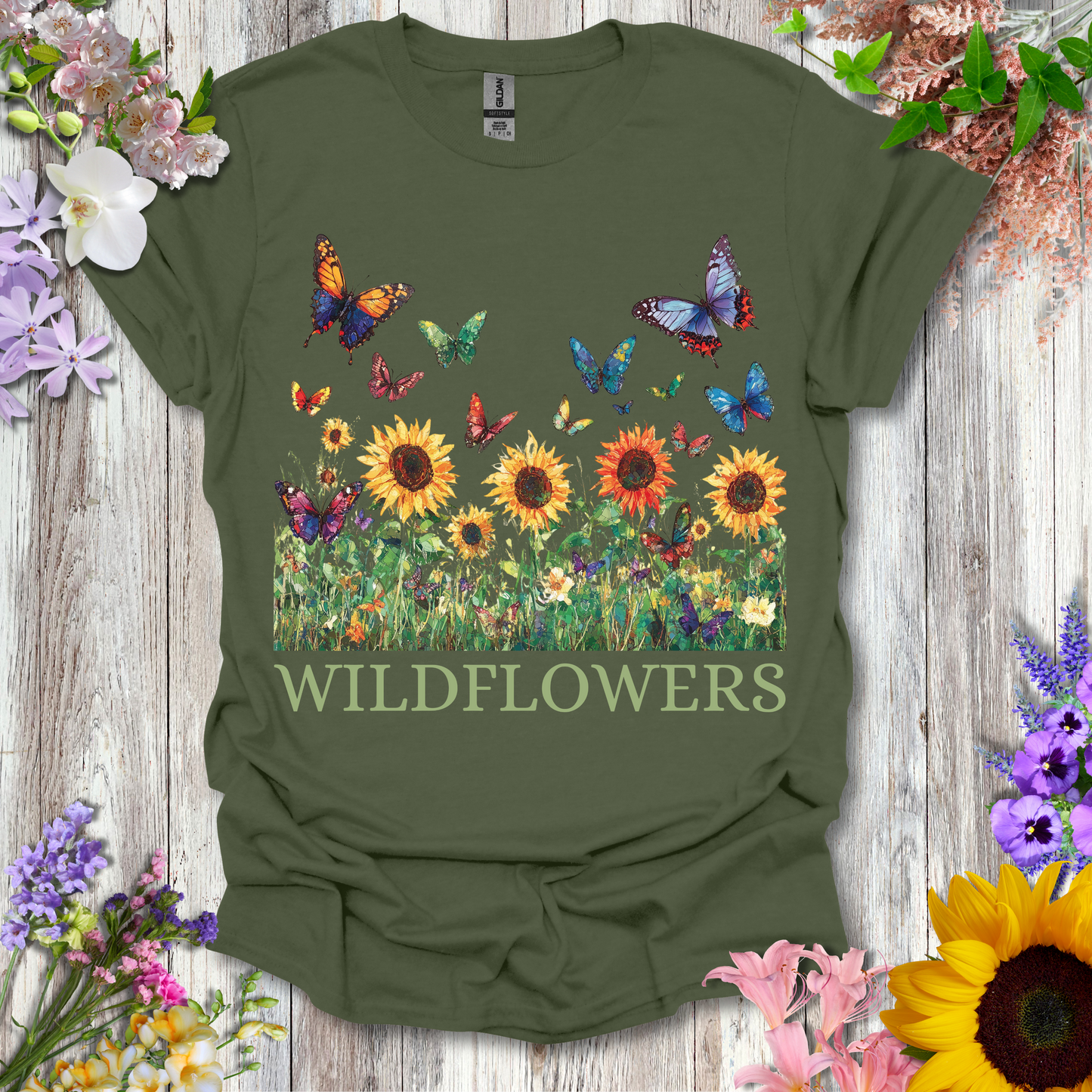 #46 Butterfly WildFlowers T-Shirt